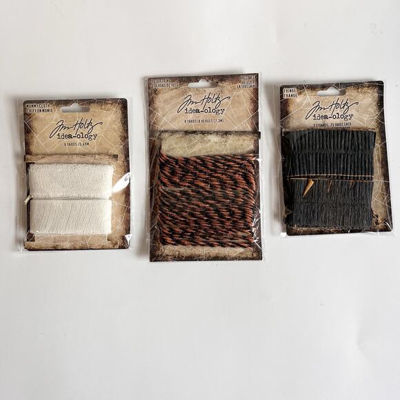 Tim Holtz idea-ology Halloween Bundle - Mummy Cloth, Fringe, & Jute String - Picture 1 of 7